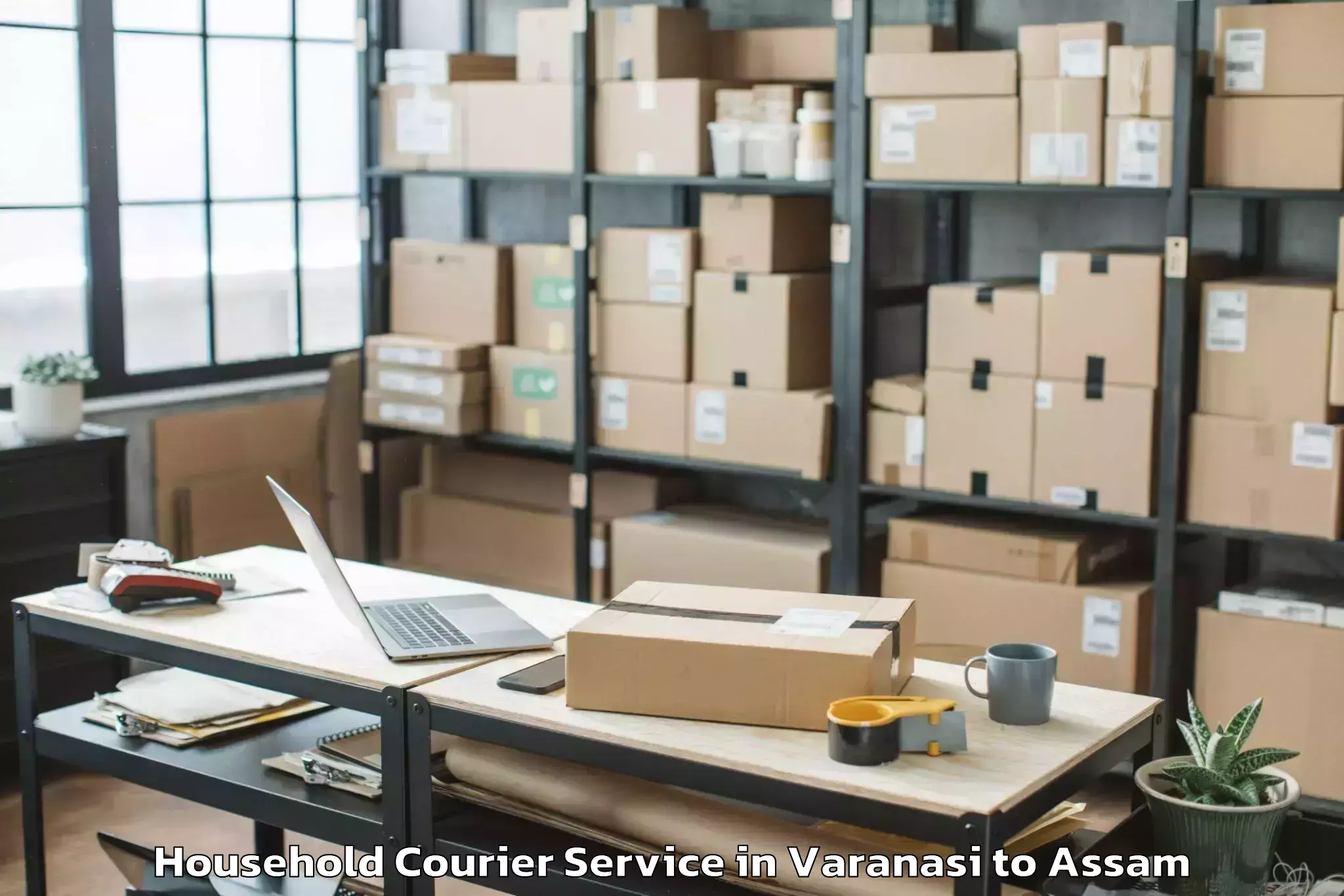 Book Varanasi to Sarupeta Household Courier Online